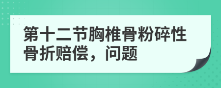 第十二節(jié)胸椎骨粉碎性骨折賠償，問題