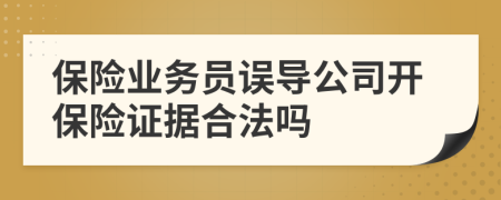保險業(yè)務(wù)員誤導(dǎo)公司開保險證據(jù)合法嗎