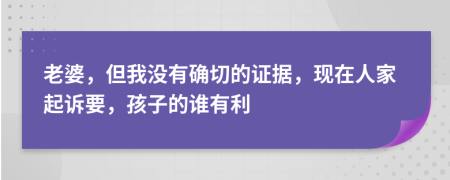 老婆，但我沒有確切的證據(jù)，現(xiàn)在人家起訴要，孩子的誰有利