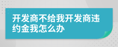 開發(fā)商不給我開發(fā)商違約金我怎么辦