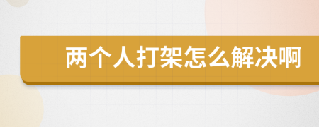 兩個人打架怎么解決啊