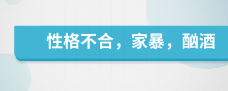 性格不合，家暴，酗酒