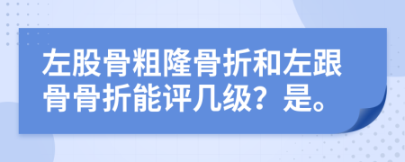 左股骨粗隆骨折和左跟骨骨折能評(píng)幾級(jí)？是。
