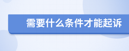 需要什么條件才能起訴