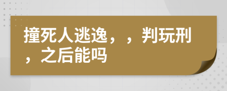 撞死人逃逸，，判玩刑，之后能嗎