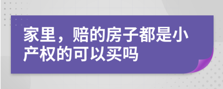 家里，賠的房子都是小產(chǎn)權(quán)的可以買嗎