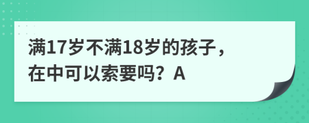 滿17歲不滿18歲的孩子，在中可以索要嗎？A