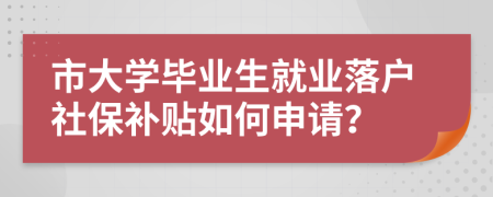 市大學(xué)畢業(yè)生就業(yè)落戶社保補(bǔ)貼如何申請(qǐng)？