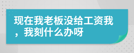 現(xiàn)在我老板沒給工資我，我刻什么辦呀