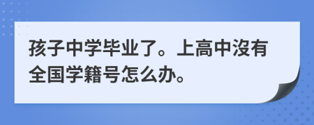 孩子中學(xué)畢業(yè)了。上高中沒有全國學(xué)籍號怎么辦。