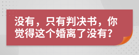 沒有，只有判決書，你覺得這個婚離了沒有？
