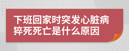 下班回家時(shí)突發(fā)心臟病猝死死亡是什么原因