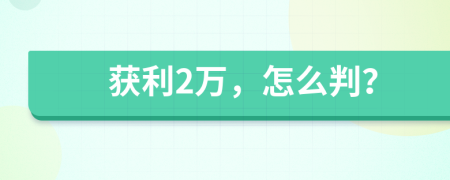 獲利2萬，怎么判？