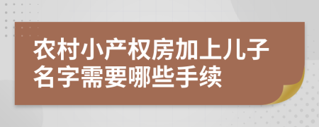 農(nóng)村小產(chǎn)權(quán)房加上兒子名字需要哪些手續(xù)