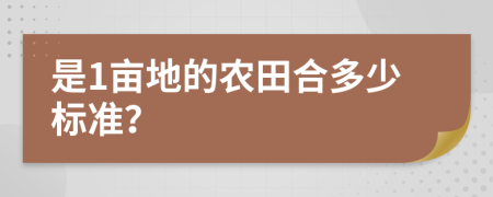 是1畝地的農(nóng)田合多少標準？