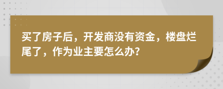 買了房子后，開發(fā)商沒有資金，樓盤爛尾了，作為業(yè)主要怎么辦？