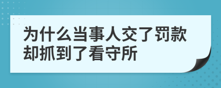 為什么當(dāng)事人交了罰款卻抓到了看守所