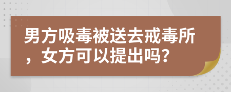 男方吸毒被送去戒毒所，女方可以提出嗎？