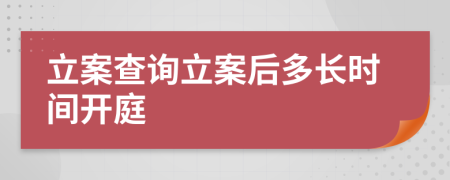 立案查詢立案后多長時間開庭
