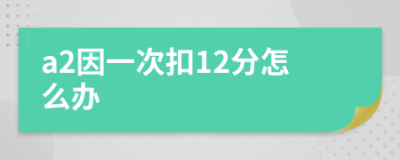 a2因一次扣12分怎么辦