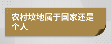 農(nóng)村墳地屬于國(guó)家還是個(gè)人