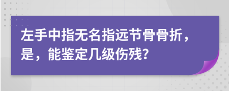 左手中指無(wú)名指遠(yuǎn)節(jié)骨骨折，是，能鑒定幾級(jí)傷殘？