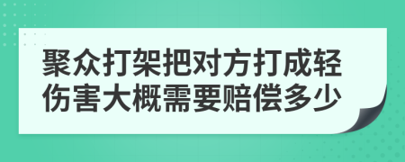 聚眾打架把對方打成輕傷害大概需要賠償多少