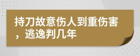 持刀故意傷人到重傷害，逃逸判幾年