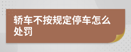 轎車不按規(guī)定停車怎么處罰