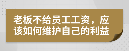 老板不給員工工資，應(yīng)該如何維護(hù)自己的利益