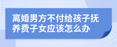 離婚男方不付給孩子撫養(yǎng)費子女應該怎么辦