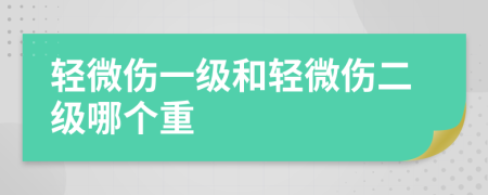 輕微傷一級(jí)和輕微傷二級(jí)哪個(gè)重