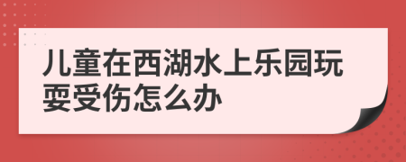 兒童在西湖水上樂園玩耍受傷怎么辦