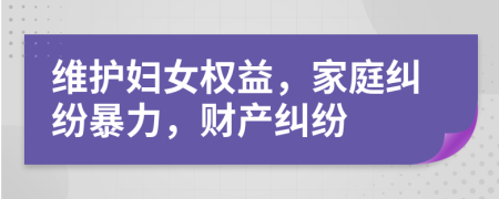 維護(hù)婦女權(quán)益，家庭糾紛暴力，財(cái)產(chǎn)糾紛