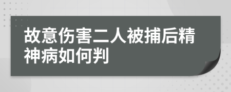 故意傷害二人被捕后精神病如何判