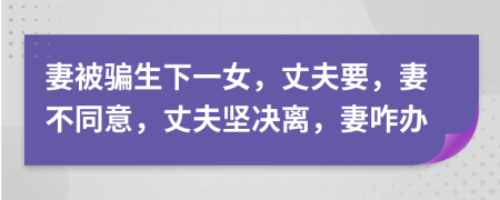 妻被騙生下一女，丈夫要，妻不同意，丈夫堅決離，妻咋辦