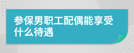 參保男職工配偶能享受什么待遇