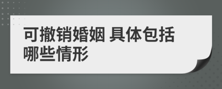  可撤銷婚姻 具體包括哪些情形