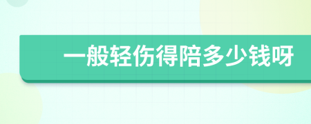 一般輕傷得陪多少錢呀