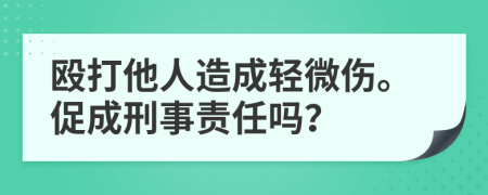 毆打他人造成輕微傷。促成刑事責(zé)任嗎？