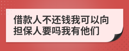 借款人不還錢我可以向擔(dān)保人要嗎我有他們