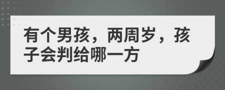 有個(gè)男孩，兩周歲，孩子會(huì)判給哪一方