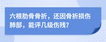 六根肋骨骨折，還因骨折損傷肺部，能評幾級傷殘？
