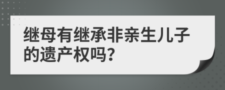 繼母有繼承非親生兒子的遺產(chǎn)權(quán)嗎？