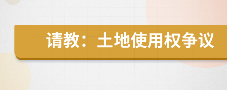 請(qǐng)教：土地使用權(quán)爭(zhēng)議