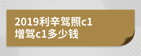 2019利辛駕照c1增駕c1多少錢
