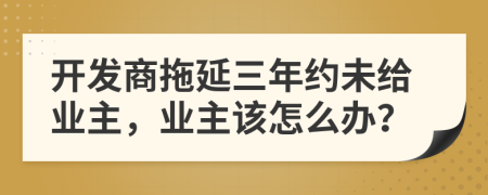 開發(fā)商拖延三年約未給業(yè)主，業(yè)主該怎么辦？