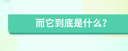 而它到底是什么?
