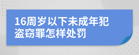 16周歲以下未成年犯盜竊罪怎樣處罰