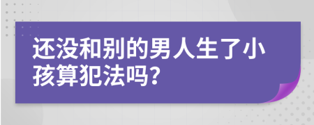 還沒和別的男人生了小孩算犯法嗎？